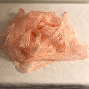 10 1/4 Yards Hand Crafted Peach Lace  $12.